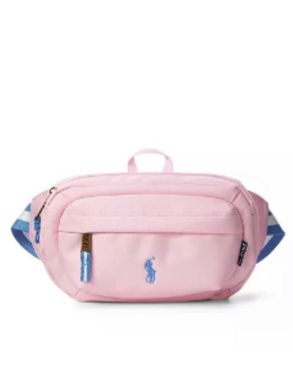 Ralph Lauren Light Pink Polo Pony Waist Bag with Blue Accents
